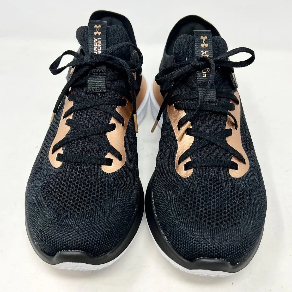 Under Armor Womens Flow Synchronicity Black Rose Gold Metallic Size 10.5 US NWOB